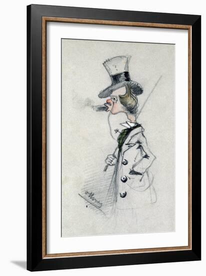 Dandy with a Cigar, 1857 (Pencil on Paper)-Claude Monet-Framed Giclee Print