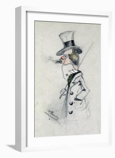 Dandy with a Cigar, 1857 (Pencil on Paper)-Claude Monet-Framed Giclee Print