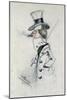 Dandy with a Cigar, 1857 (Pencil on Paper)-Claude Monet-Mounted Giclee Print