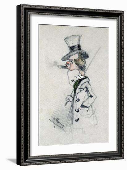 Dandy with a Cigar, 1857 (Pencil on Paper)-Claude Monet-Framed Giclee Print