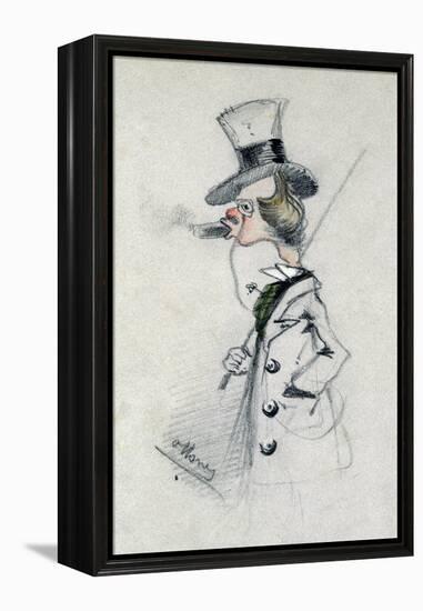 Dandy with a Cigar, 1857 (Pencil on Paper)-Claude Monet-Framed Premier Image Canvas