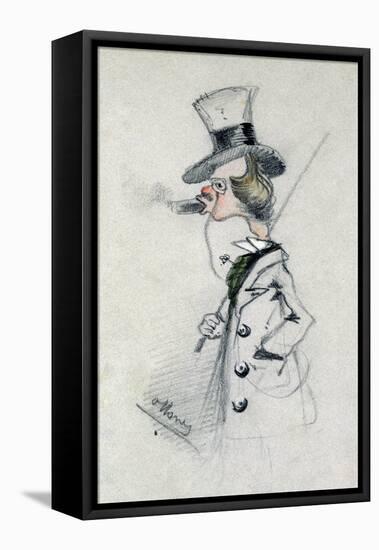 Dandy with a Cigar, 1857 (Pencil on Paper)-Claude Monet-Framed Premier Image Canvas