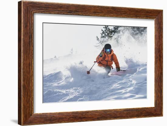 Dane "Iceman" Cronin Skiing Aspen Mountain, Colorado-Louis Arevalo-Framed Photographic Print