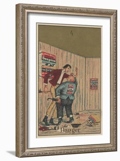 Danger', Advertisement for Kendal Mfg. Co. 'soapine', C.1880-American School-Framed Giclee Print