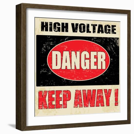 Danger High Voltage-radubalint-Framed Art Print