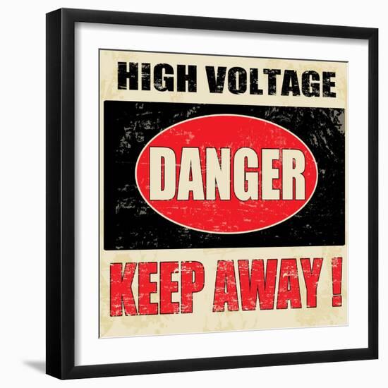 Danger High Voltage-radubalint-Framed Art Print