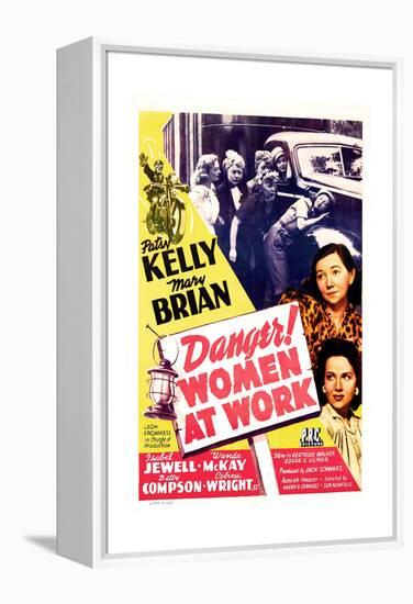Danger! Women at Work, US poster, Patsy Kelly, Mary Brian, 1943-null-Framed Stretched Canvas