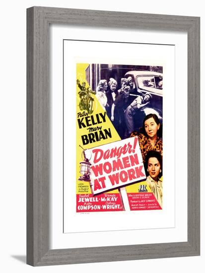 Danger! Women at Work, US poster, Patsy Kelly, Mary Brian, 1943-null-Framed Premium Giclee Print