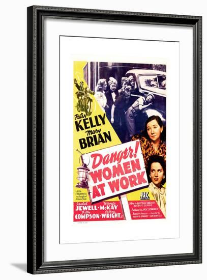 Danger! Women at Work, US poster, Patsy Kelly, Mary Brian, 1943-null-Framed Art Print