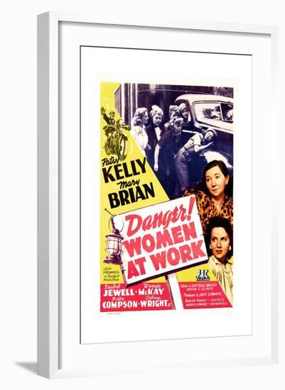 Danger! Women at Work, US poster, Patsy Kelly, Mary Brian, 1943-null-Framed Art Print