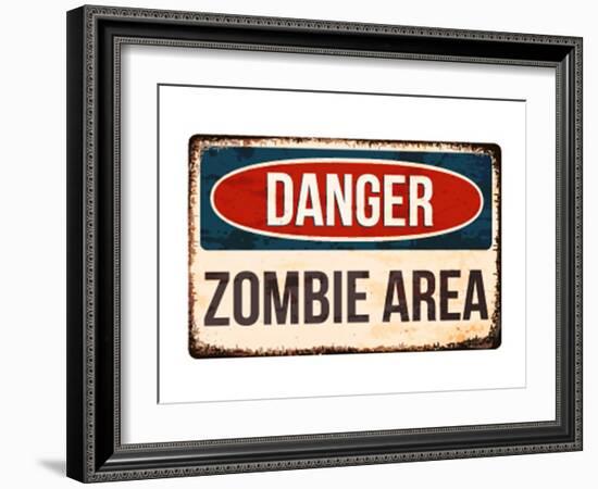 Danger - Zombie Area!-null-Framed Art Print