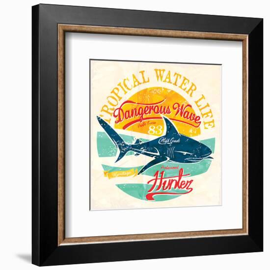 Dangerous Wave Hunter-null-Framed Art Print