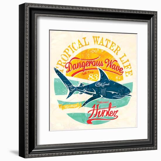 Dangerous Wave Hunter-null-Framed Art Print