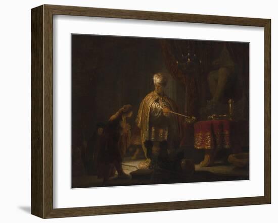 Daniel and Cyrus before the Idol Bel, 1633-Rembrandt van Rijn-Framed Giclee Print