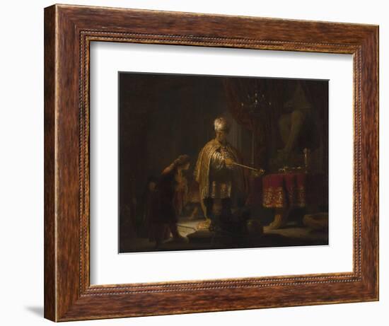 Daniel and Cyrus before the Idol Bel, 1633-Rembrandt van Rijn-Framed Giclee Print