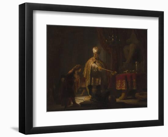 Daniel and Cyrus before the Idol Bel, 1633-Rembrandt van Rijn-Framed Giclee Print