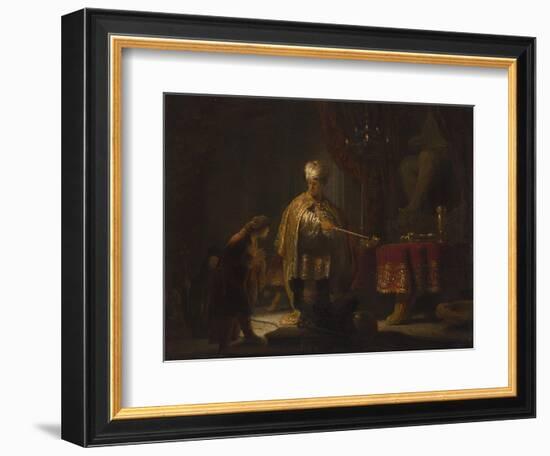 Daniel and Cyrus before the Idol Bel, 1633-Rembrandt van Rijn-Framed Giclee Print