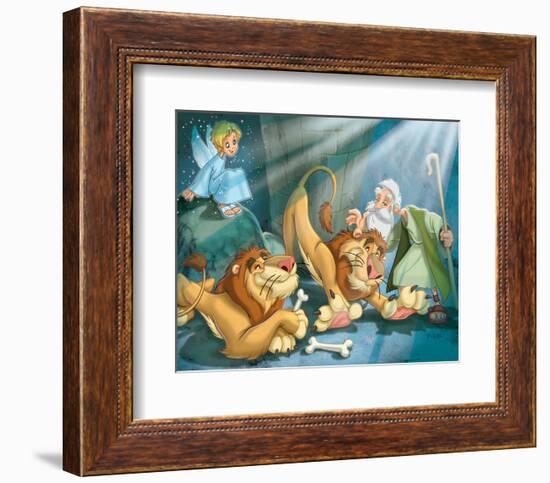 Daniel and the Lions--Framed Art Print