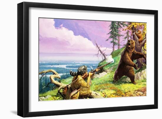 Daniel Boone Blazes the Wilderness Trail-Severino Baraldi-Framed Giclee Print