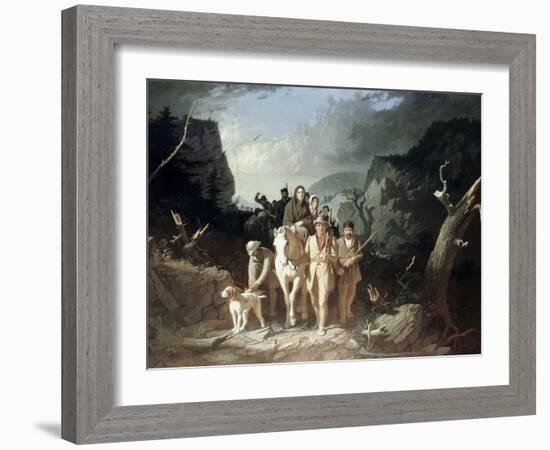 Daniel Boone Escorting Pioneers, c.1775-George Caleb Bingham-Framed Giclee Print