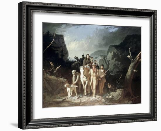 Daniel Boone Escorting Pioneers, c.1775-George Caleb Bingham-Framed Giclee Print