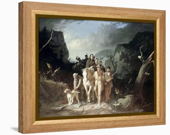 Daniel Boone Escorting Pioneers, c.1775-George Caleb Bingham-Framed Premier Image Canvas