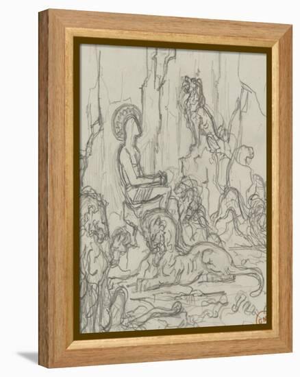 Daniel dans la fosse aux lions-Gustave Moreau-Framed Premier Image Canvas