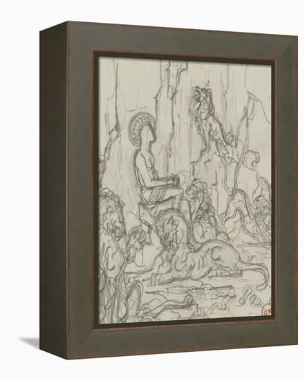 Daniel dans la fosse aux lions-Gustave Moreau-Framed Premier Image Canvas