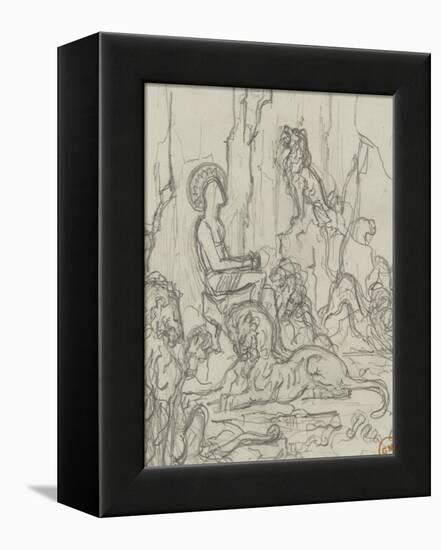 Daniel dans la fosse aux lions-Gustave Moreau-Framed Premier Image Canvas