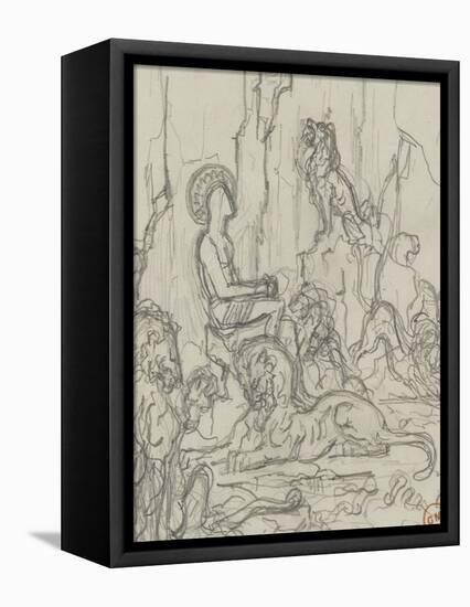 Daniel dans la fosse aux lions-Gustave Moreau-Framed Premier Image Canvas