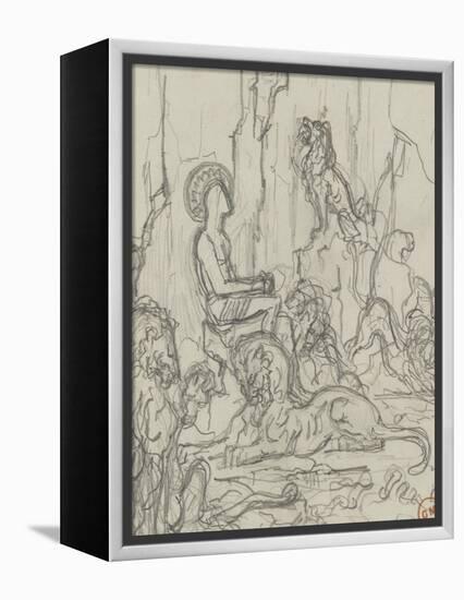 Daniel dans la fosse aux lions-Gustave Moreau-Framed Premier Image Canvas