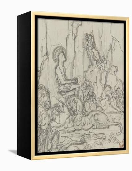 Daniel dans la fosse aux lions-Gustave Moreau-Framed Premier Image Canvas