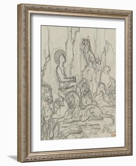 Daniel dans la fosse aux lions-Gustave Moreau-Framed Giclee Print