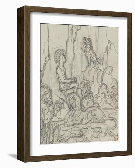 Daniel dans la fosse aux lions-Gustave Moreau-Framed Giclee Print