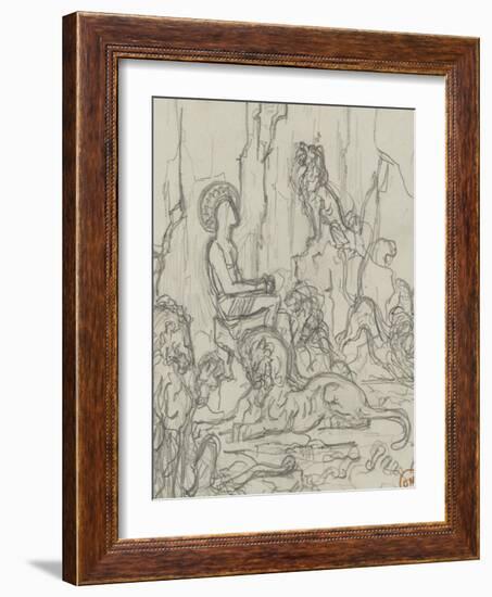 Daniel dans la fosse aux lions-Gustave Moreau-Framed Giclee Print