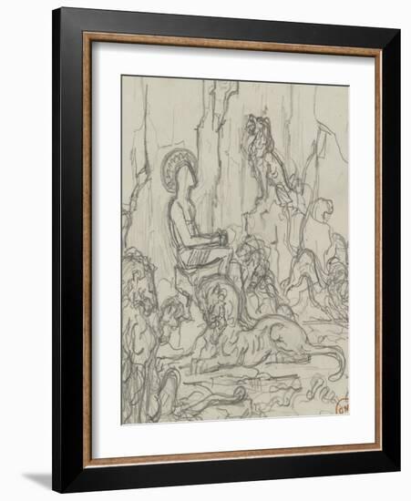 Daniel dans la fosse aux lions-Gustave Moreau-Framed Giclee Print