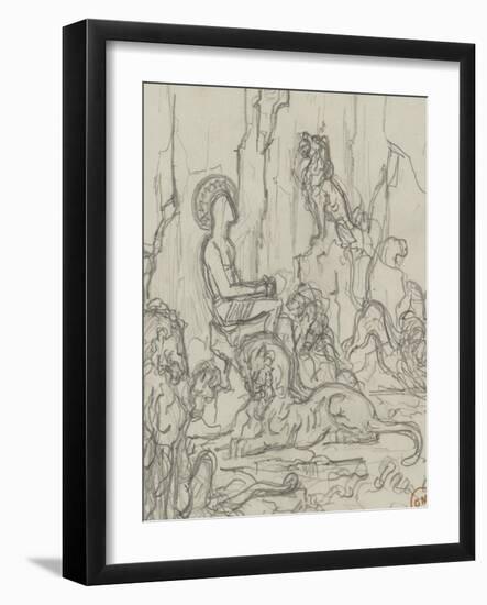 Daniel dans la fosse aux lions-Gustave Moreau-Framed Giclee Print