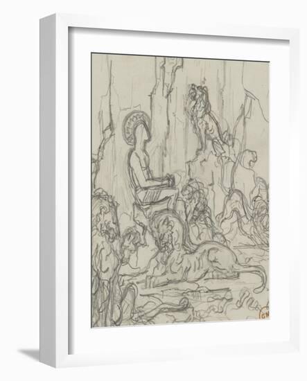 Daniel dans la fosse aux lions-Gustave Moreau-Framed Giclee Print