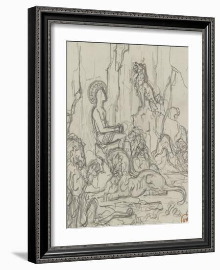 Daniel dans la fosse aux lions-Gustave Moreau-Framed Giclee Print