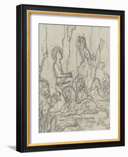 Daniel dans la fosse aux lions-Gustave Moreau-Framed Giclee Print