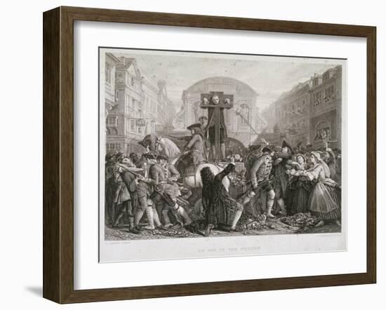 Daniel Defoe in the Pillory, Temple Bar, London, C1840?-JC Armytage-Framed Giclee Print