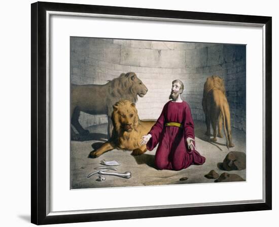 Daniel in Lions' Den from Old Testament, End of 19th Century by Bequet, Delagrave Edition, Paris-null-Framed Giclee Print