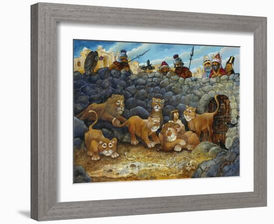 Daniel in Lions Den-Bill Bell-Framed Giclee Print