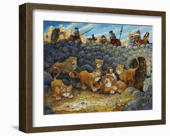 Daniel in Lions Den-Bill Bell-Framed Giclee Print