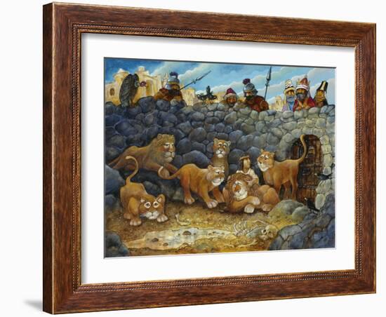 Daniel in Lions Den-Bill Bell-Framed Giclee Print