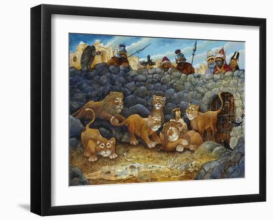 Daniel in Lions Den-Bill Bell-Framed Giclee Print