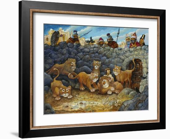 Daniel in Lions Den-Bill Bell-Framed Giclee Print