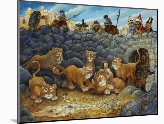 Daniel in Lions Den-Bill Bell-Mounted Giclee Print