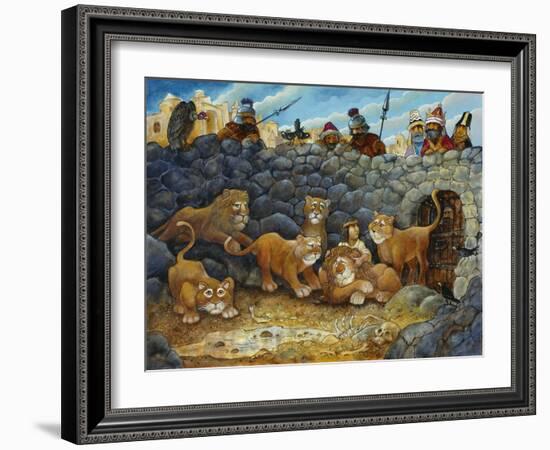 Daniel in Lions Den-Bill Bell-Framed Giclee Print