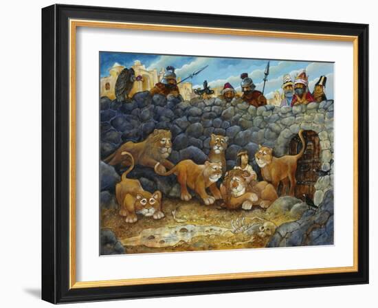 Daniel in Lions Den-Bill Bell-Framed Giclee Print